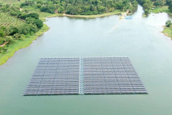 Two floating solar pilot projects implemented on Chandrika Wewa, Kiriibban Wewa
