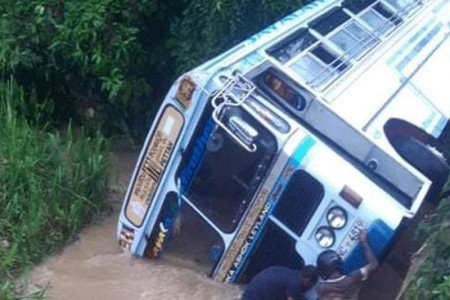At least 13 injured as bus carrying students, parents topples into canal