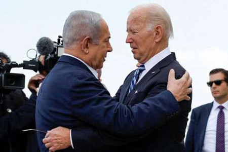 Biden visits Israel and suggests Gaza hospital explosion ’done by the other team’